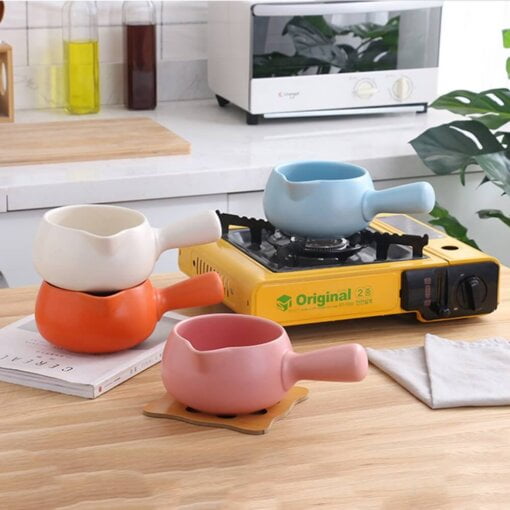 Colored Ceramic Casserole Single Handel 2